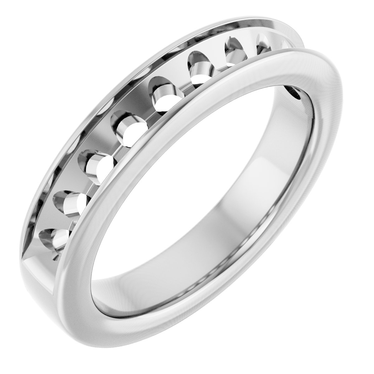 14K White 2.5 mm Round Forever One™ Moissanite Anniversary Band 