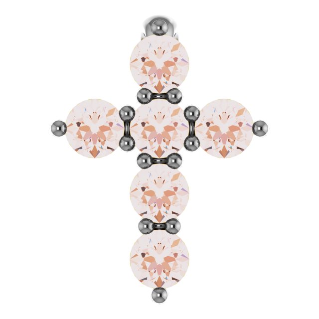14K Rose 1/6 CTW Natural Diamond Cross Pendant