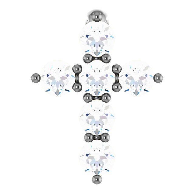 14K White 8.7x6.6 mm .167 CTW Diamond Cross Pendant Ref. 13528469