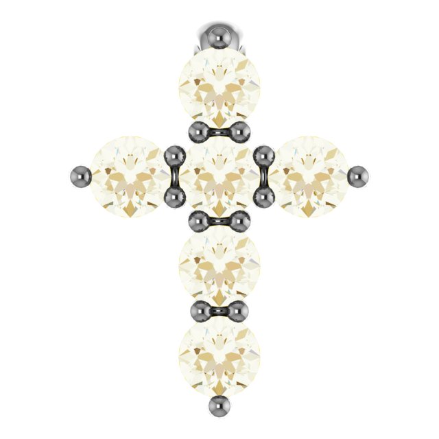 14K Yellow 1/6 CTW Natural Diamond Cross Pendant
