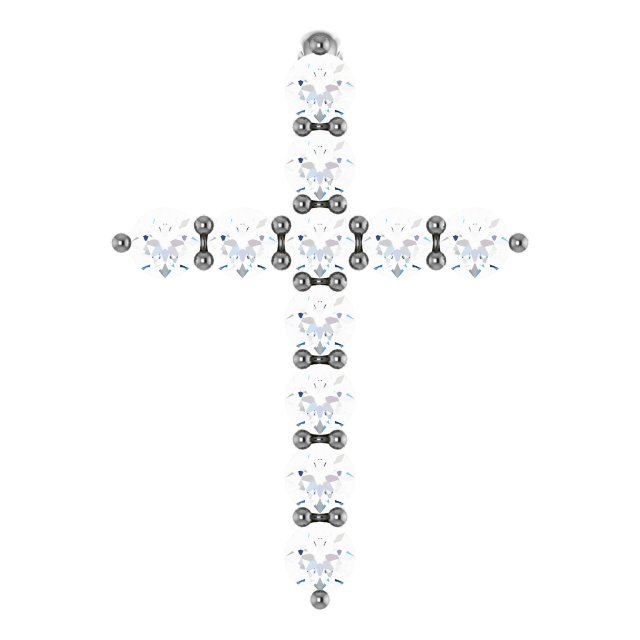 14K White 14.6x10.5 mm .25 CTW Diamond Cross Pendant Ref. 14073032