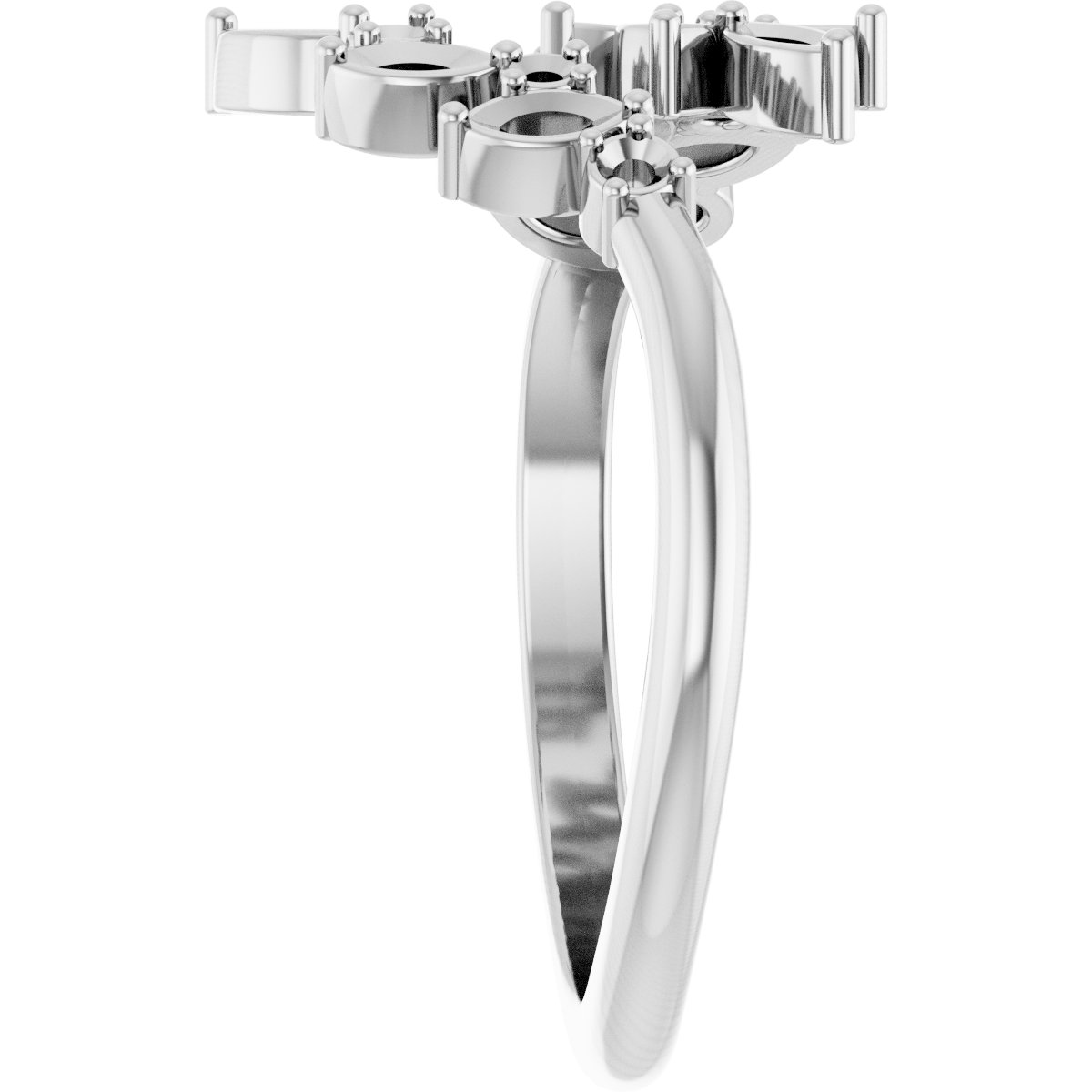 14K White 1/2 CTW Diamond Bypass Ring