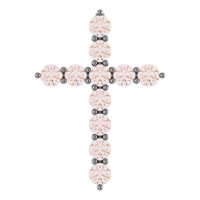 14K Rose 3/8 CTW Natural Diamond Cross Pendant
