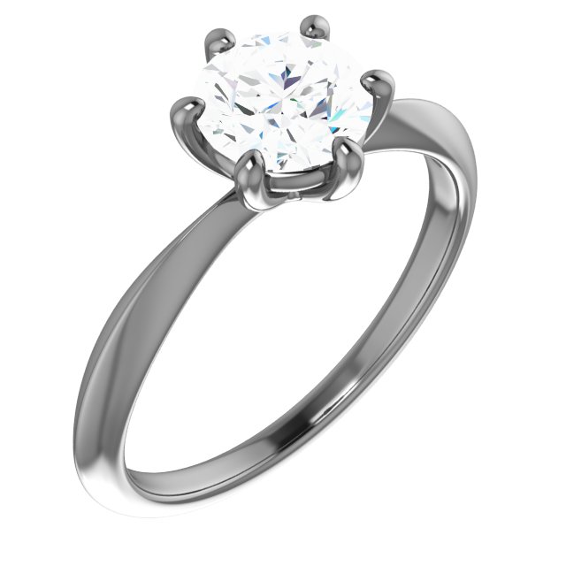 6-krapní Solitaire Engagement Ring alebo Band