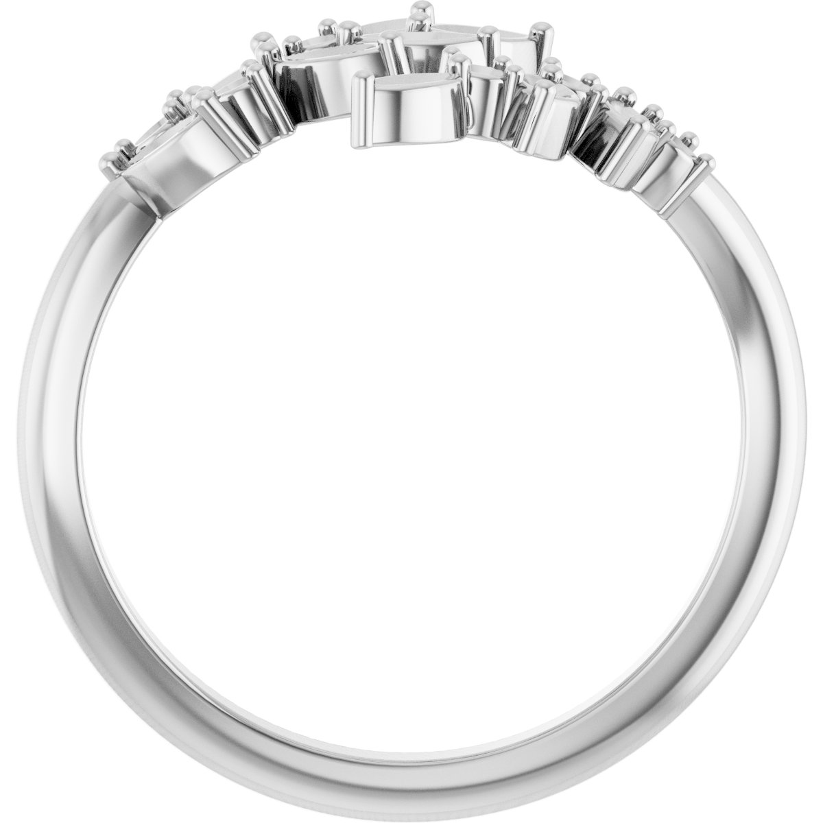 14K White 1/2 CTW Natural Diamond Bypass Ring