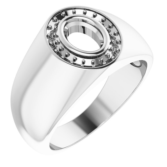 Bezel-Set Halo-Style Ring
