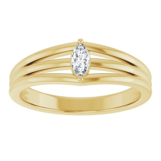 14K Yellow 1/8 CT Diamond Geometric Ring