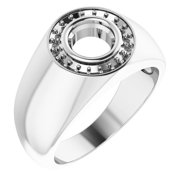 Bezel-Set Halo-Style Ring