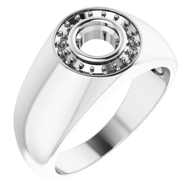 Bezel-Set Halo-Style Ring