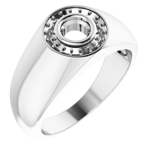 Bezel-Set Halo-Style Ring
