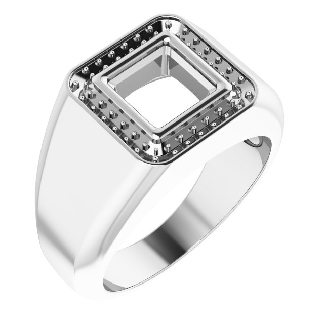 Bezel-Set Halo-Style Ring
