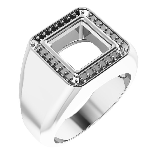 Bezel-Set Halo-Style Ring