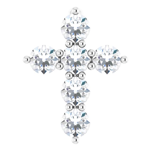 14K White 1/4 CTW Natural Diamond Cross Pendant