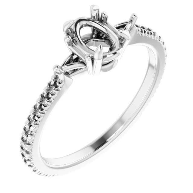 French-Set Side Stone Engagement Ring or Band