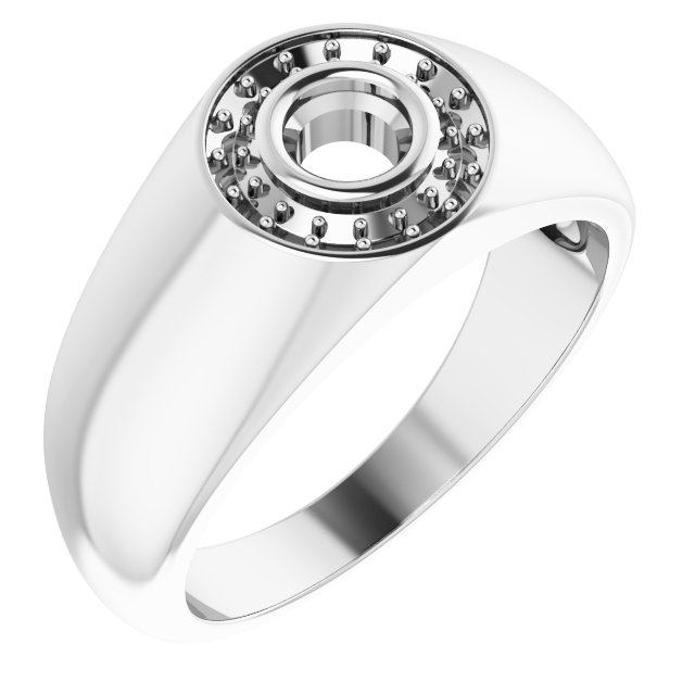 Bezel-Set Halo-Style Ring