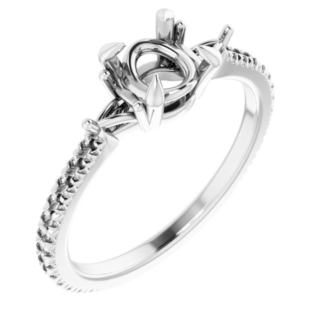 French-Set Side Stone Engagement Ring or Band