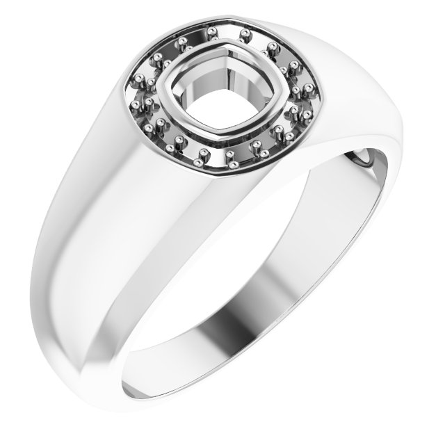 Bezel-Set Halo-Style Ring