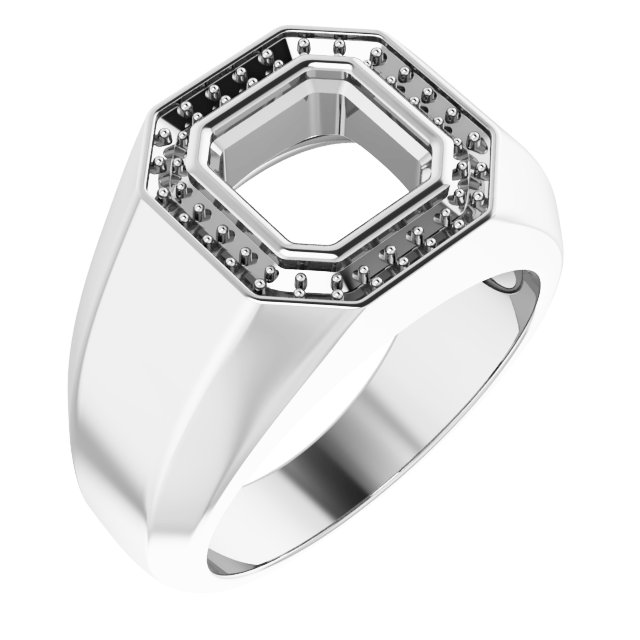 Bezel-Set Halo-Style Ring