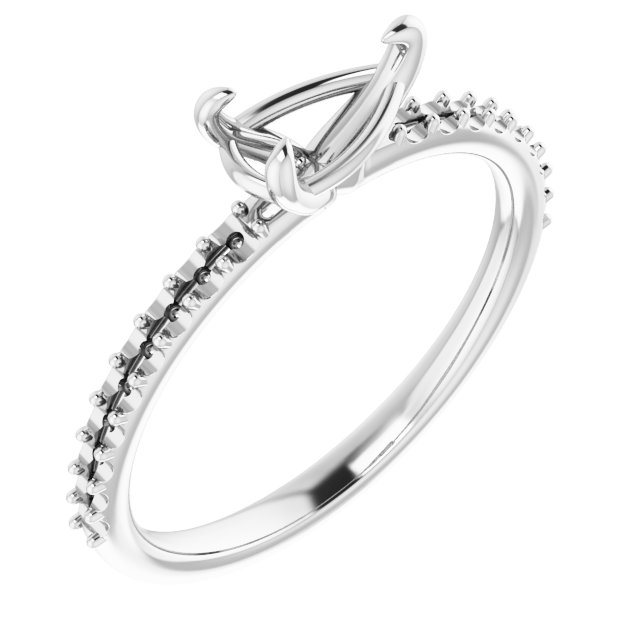14K White 7x5 mm Pear 1/5 CTW Natural Diamond Semi-Set Engagement Ring