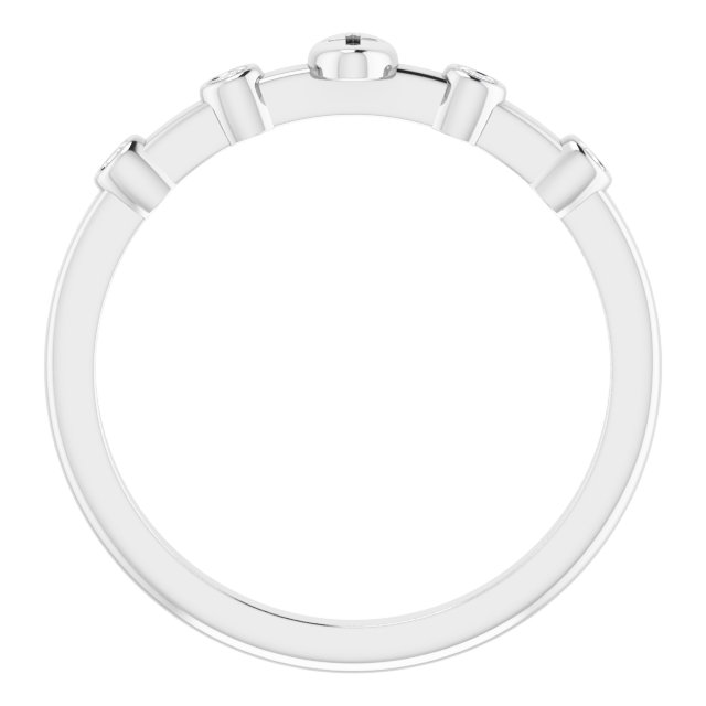 14K White .06 CTW Diamond Stackable Cross Ring
