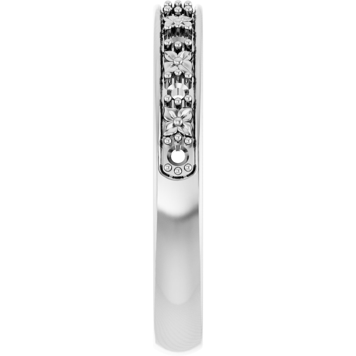 14K White 1/6 CTW Diamond Floral Anniversary Band