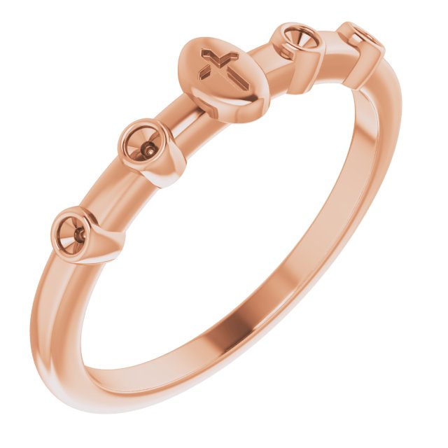 14K Rose .06 CTW Natural Diamond Stackable Cross Ring