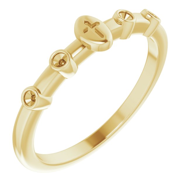 14K Yellow .05 CTW Natural Diamond Stackable Cross Ring