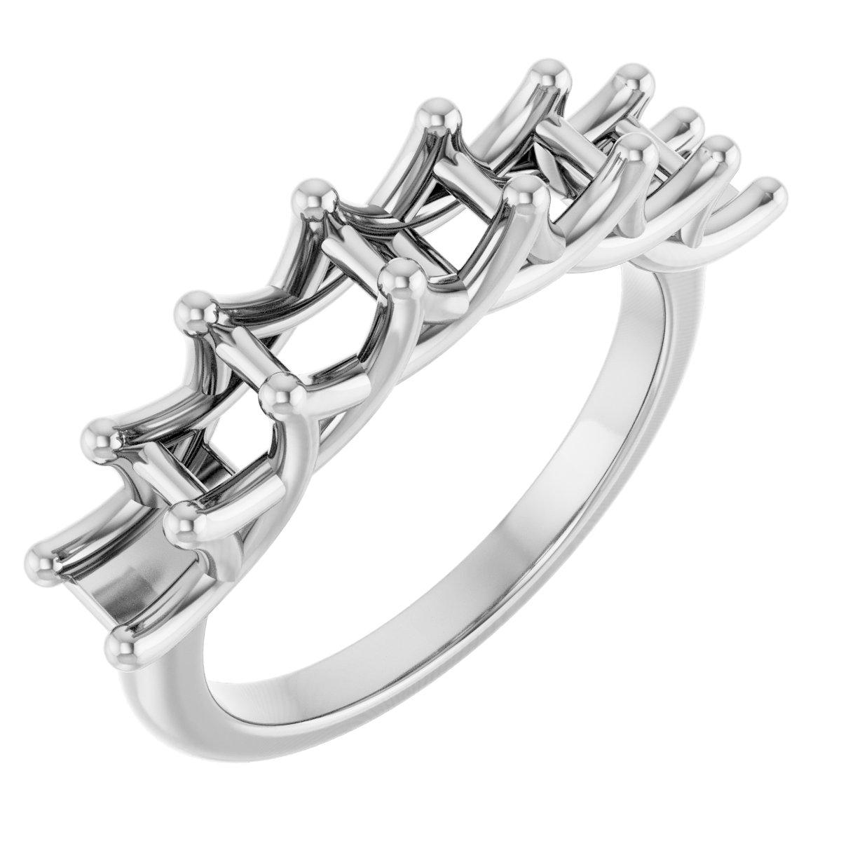 Seven-Stone Woven-Design Anniversary Band