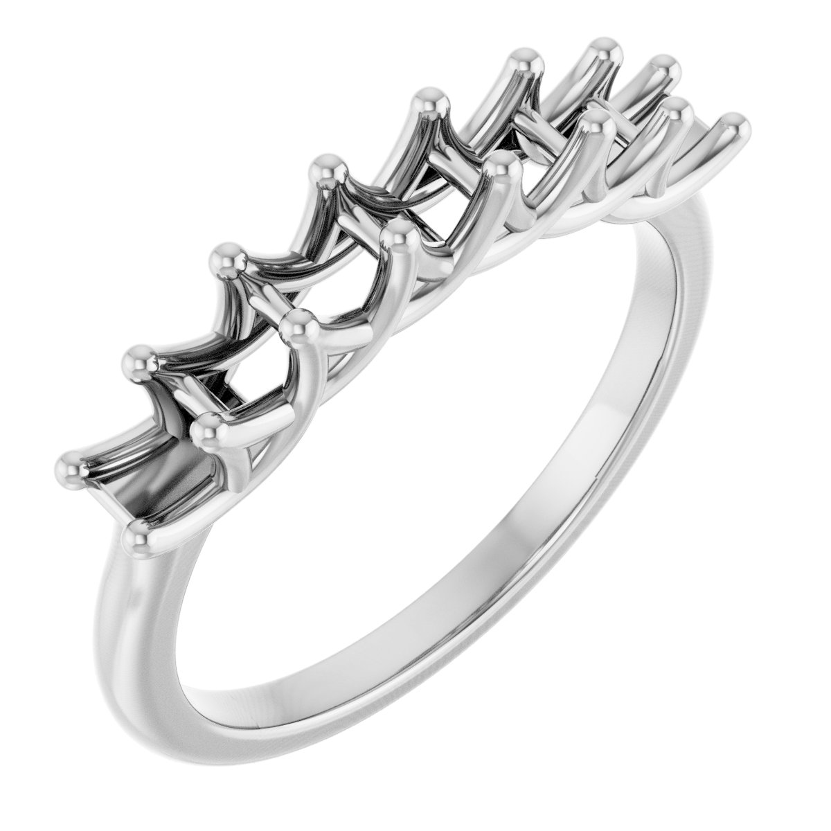 Seven-Stone Woven-Design Anniversary Band