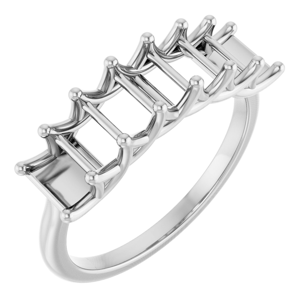 Seven-Stone Woven-Design Anniversary Band