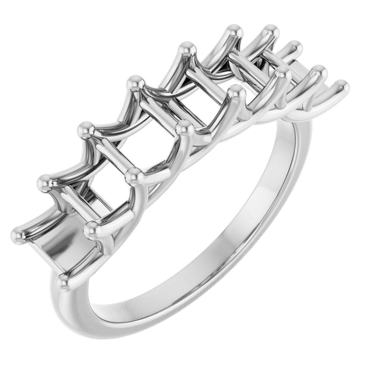 Seven-Stone Woven-Design Anniversary Band