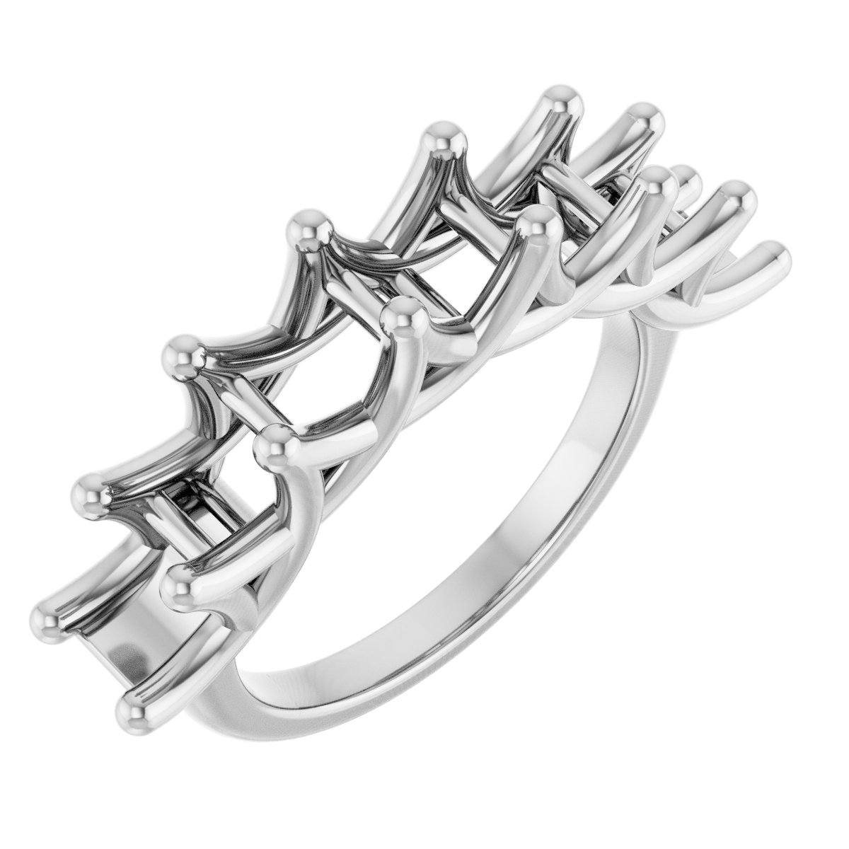 Seven-Stone Woven-Design Anniversary Band