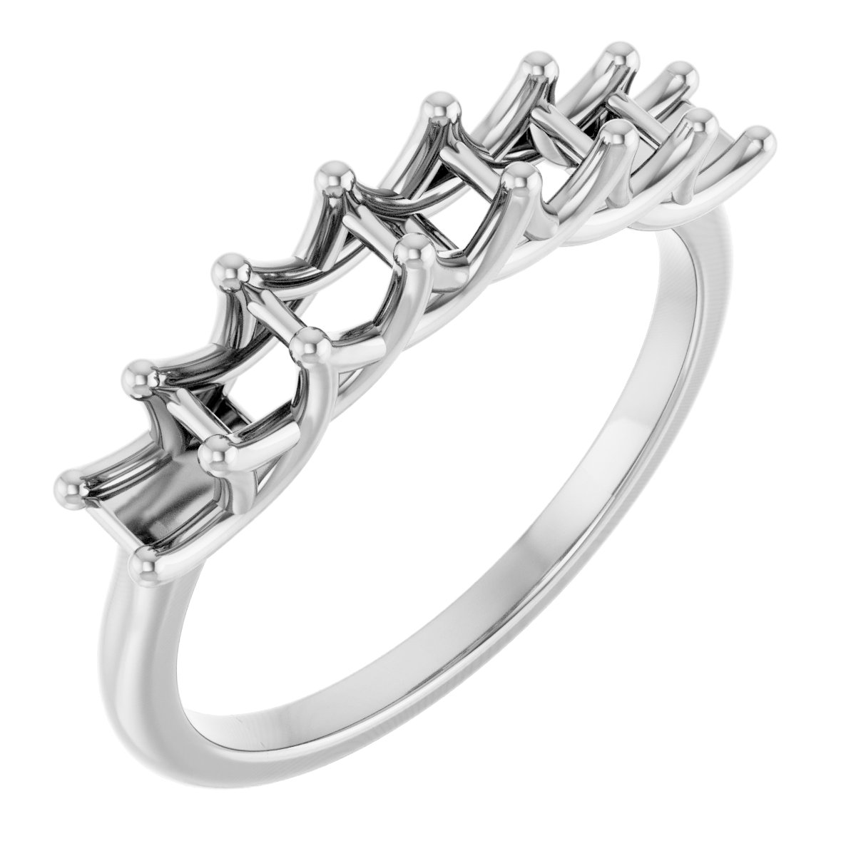 Seven-Stone Woven-Design Anniversary Band