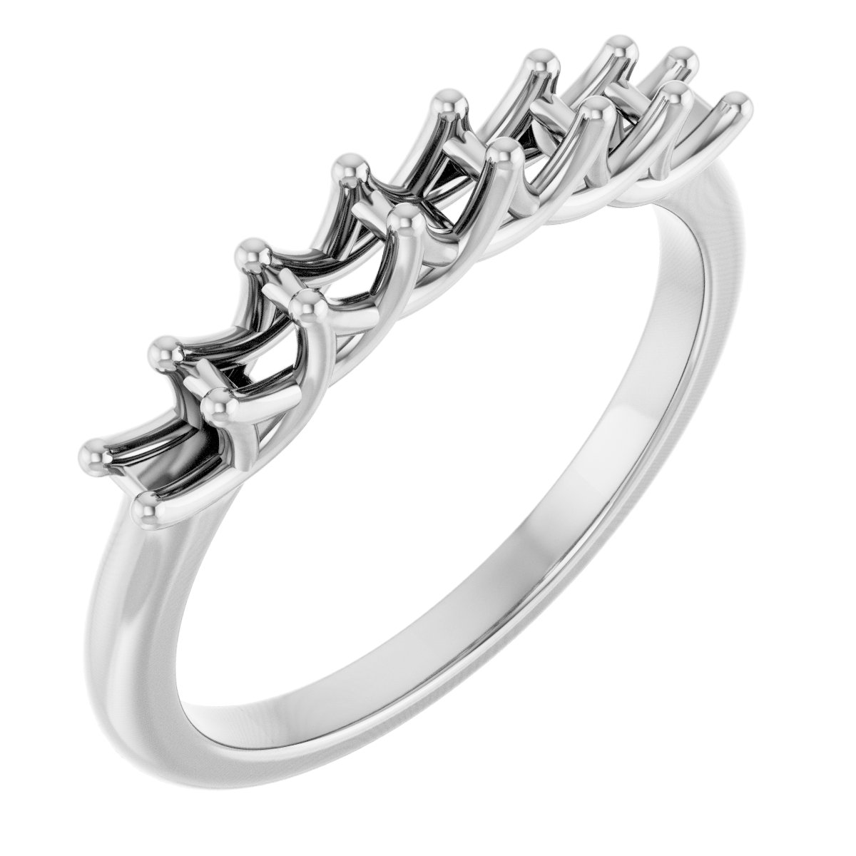 Seven-Stone Woven-Design Anniversary Band