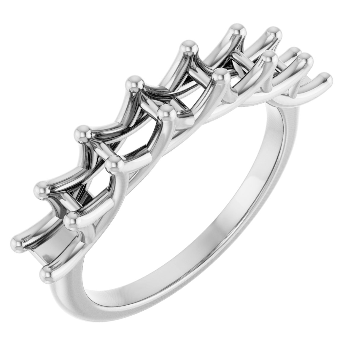 Seven-Stone Woven-Design Anniversary Band