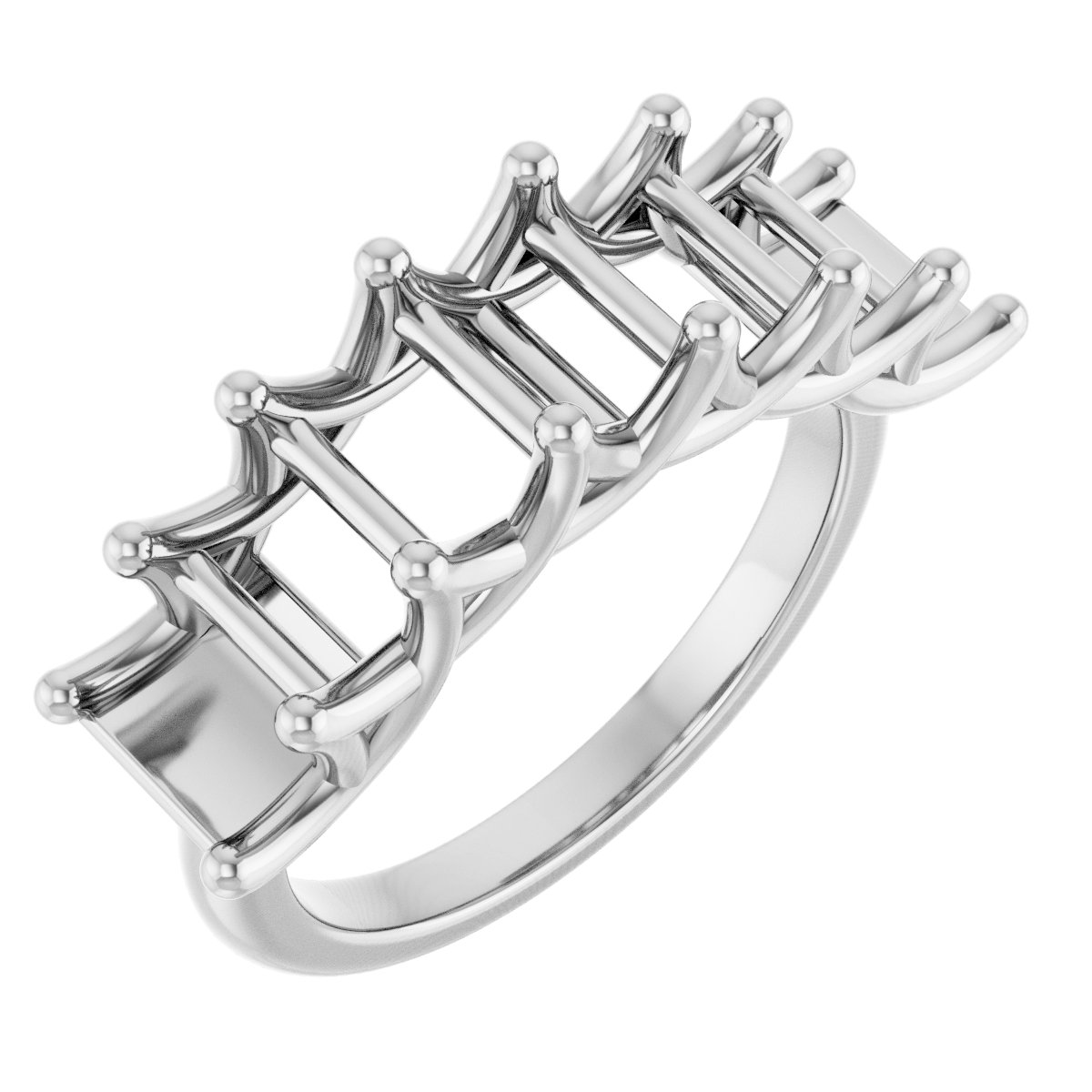 Seven-Stone Woven-Design Anniversary Band