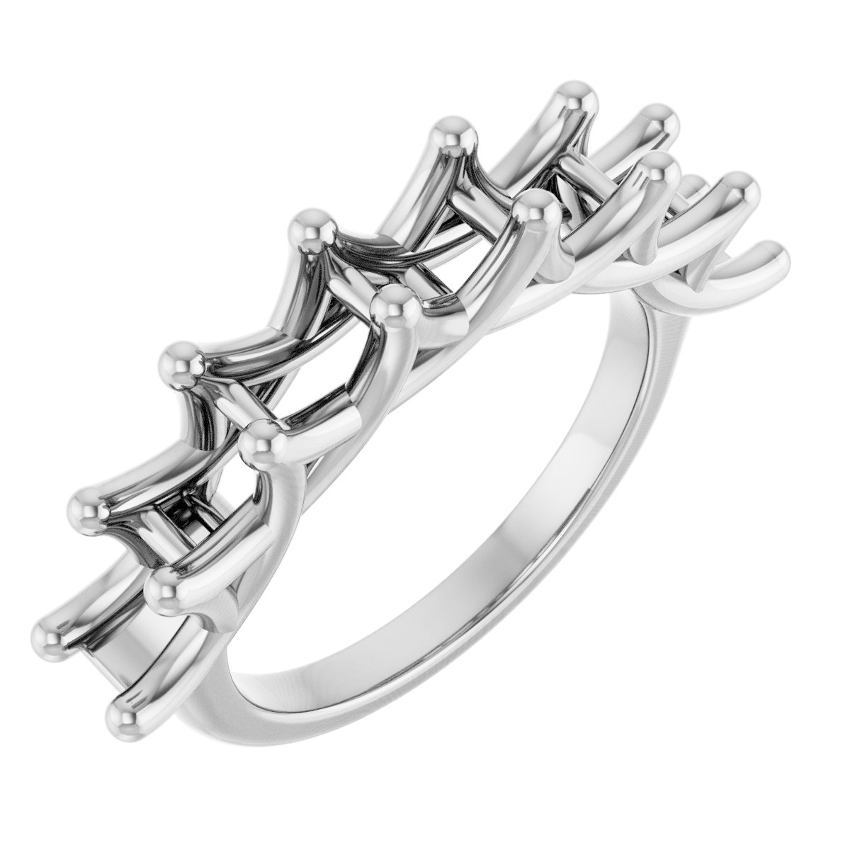 Seven-Stone Woven-Design Anniversary Band