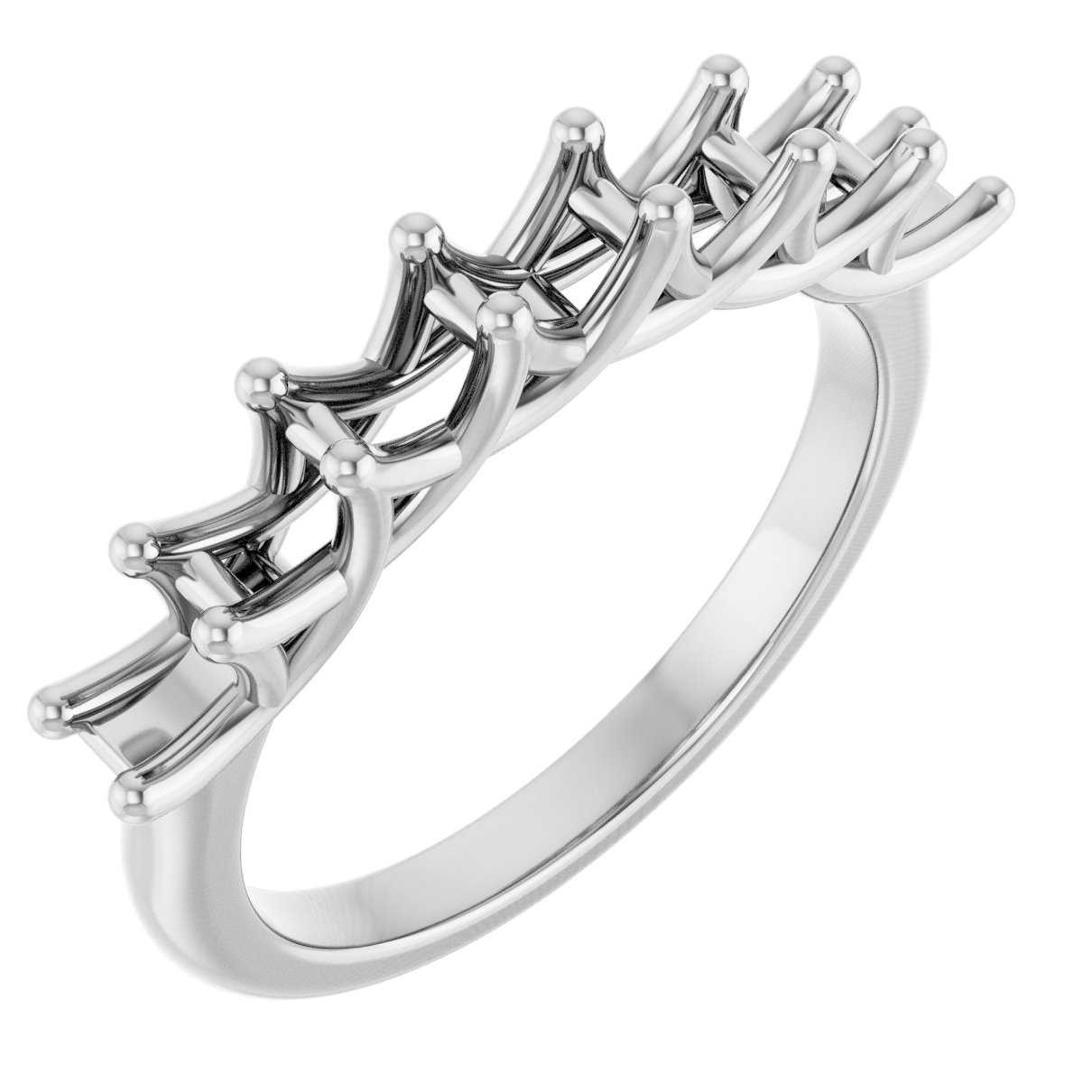 Seven-Stone Woven-Design Anniversary Band