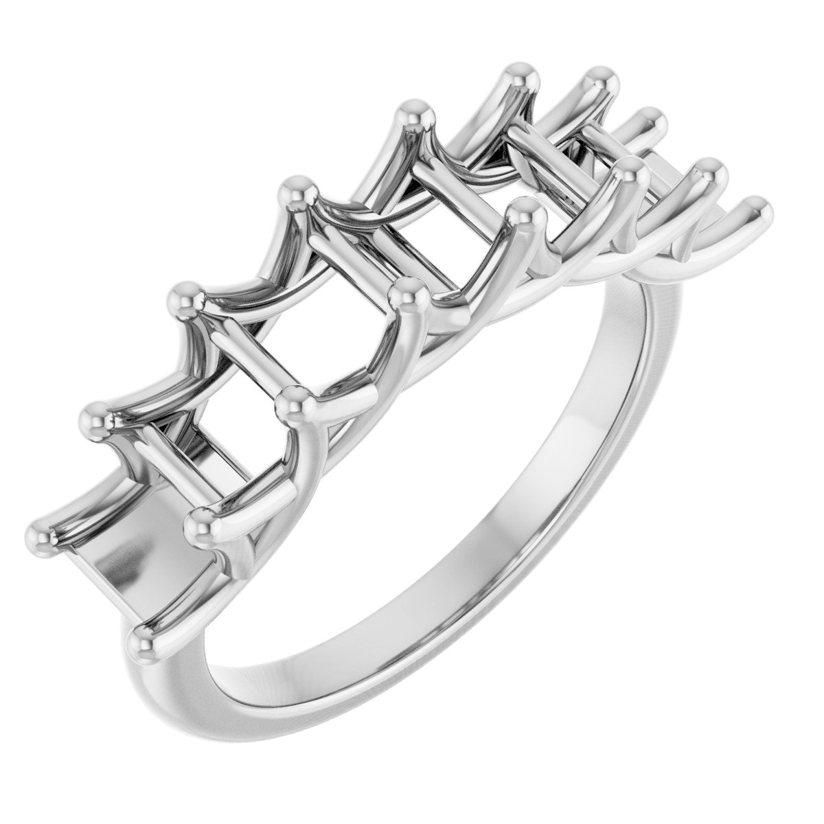 Seven-Stone Woven-Design Anniversary Band