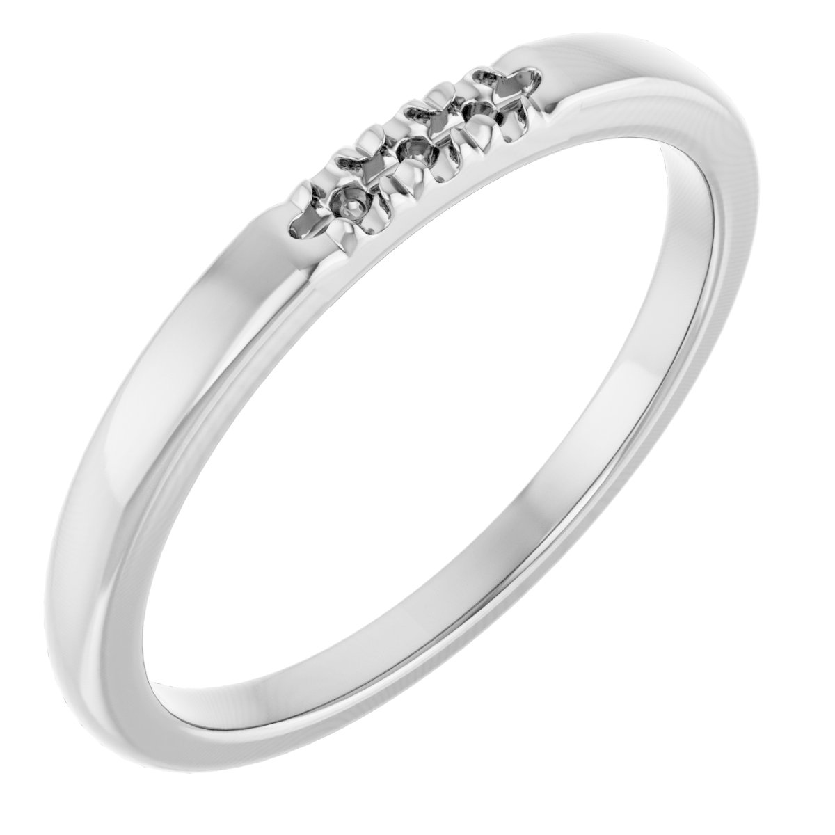 14K White .05 CTW Natural Diamond Anniversary Band<br>(Size 7)