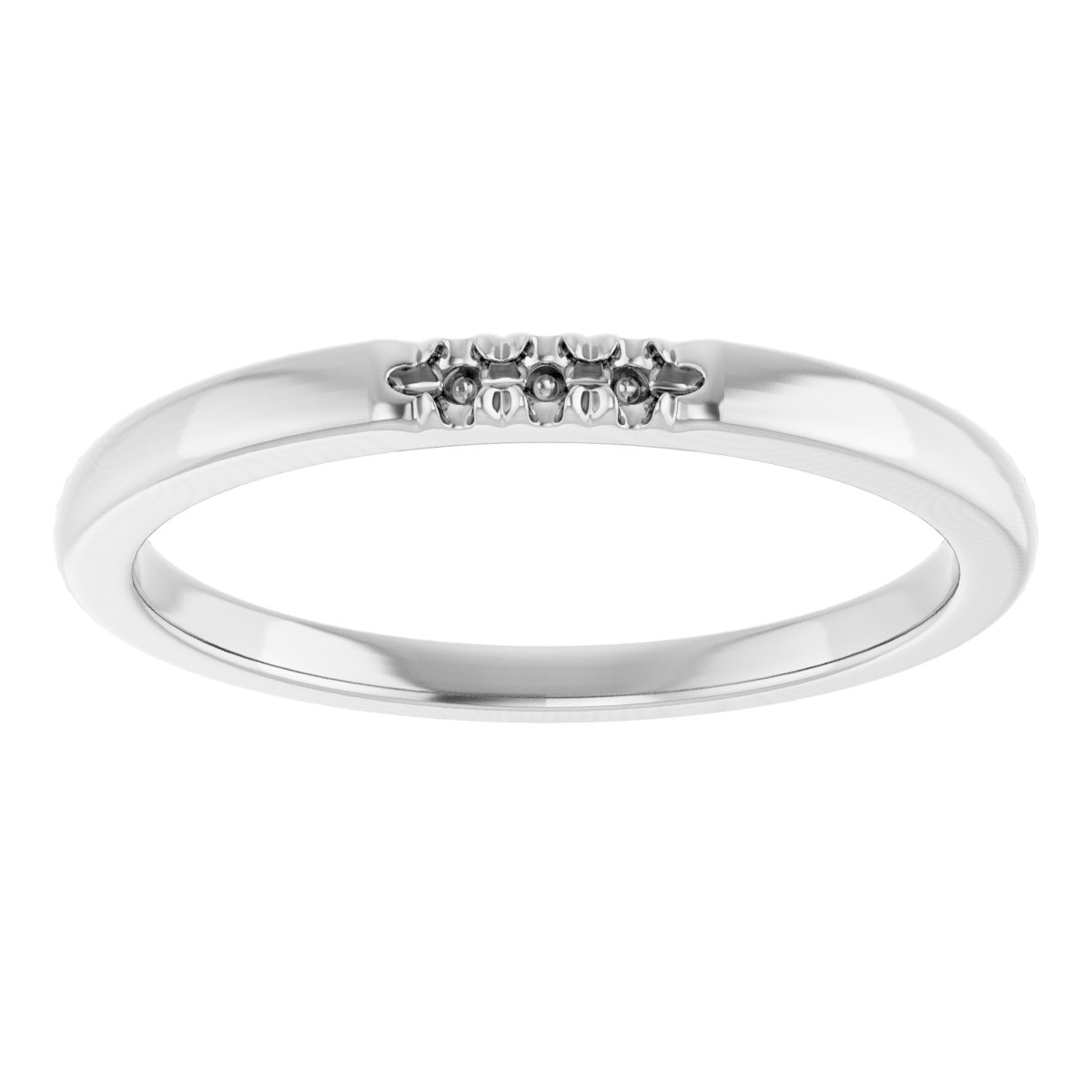 14K White .04 CTW Diamond Anniversary Band