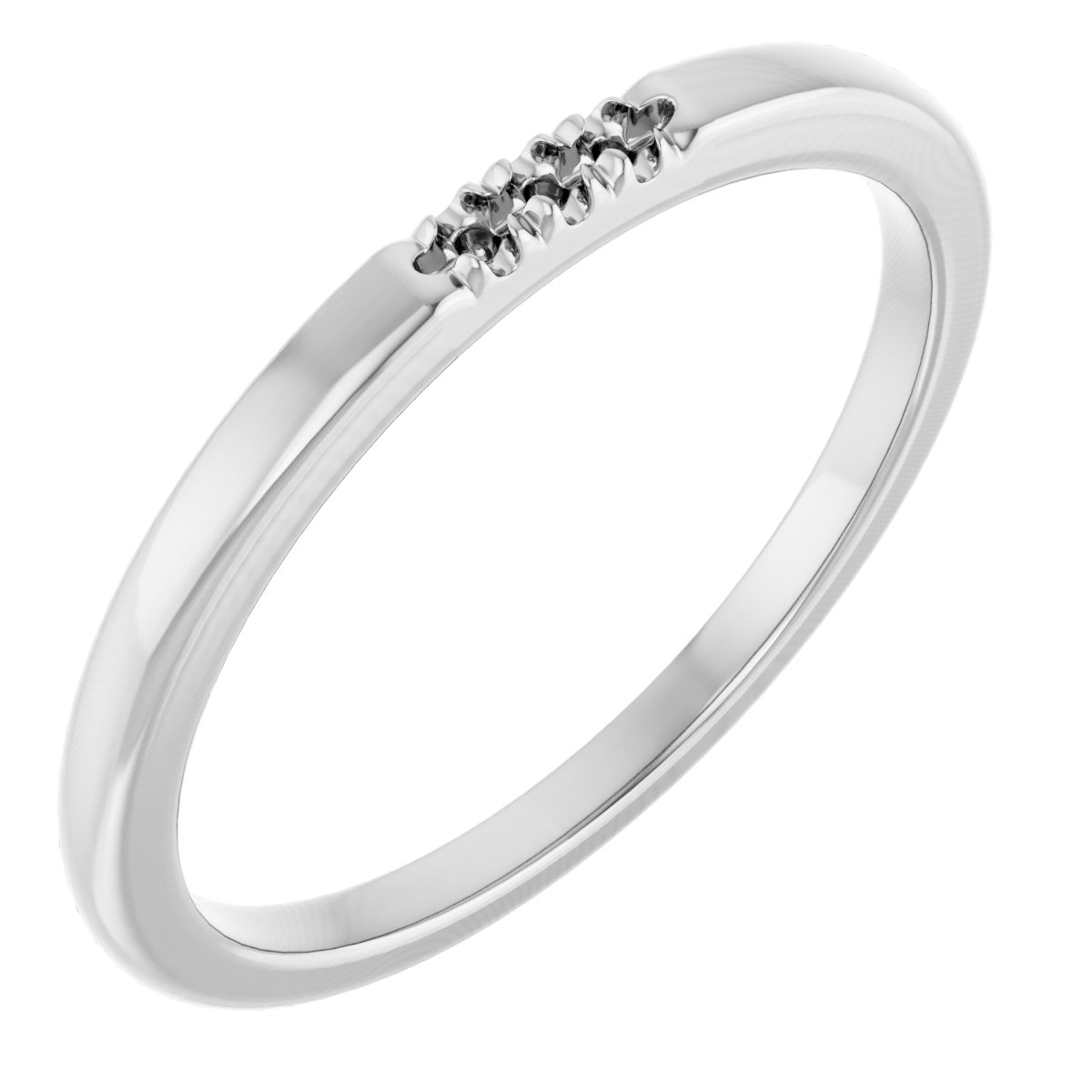 14K White .03 CTW Natural Diamond Anniversary Band<br>(Size 7)