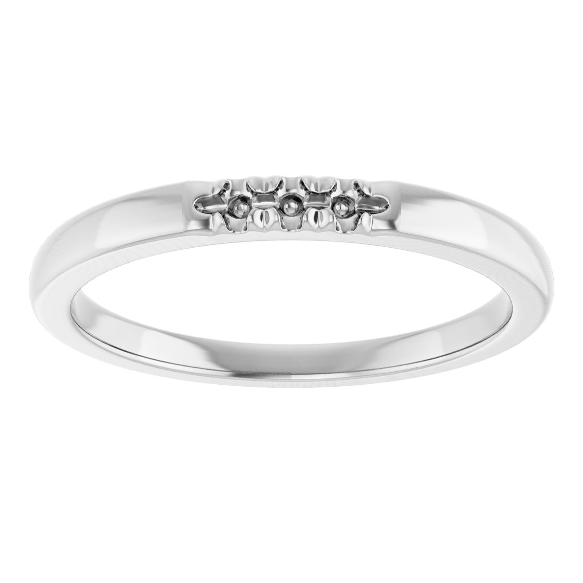 14K White .06 CTW Diamond French-Set Anniversary Band