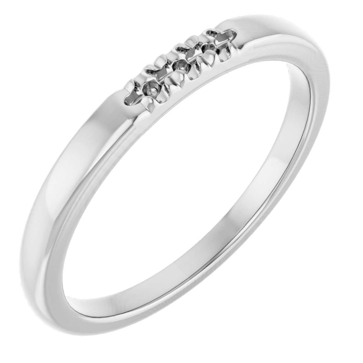 14K White .06 CTW Diamond French-Set Anniversary Band