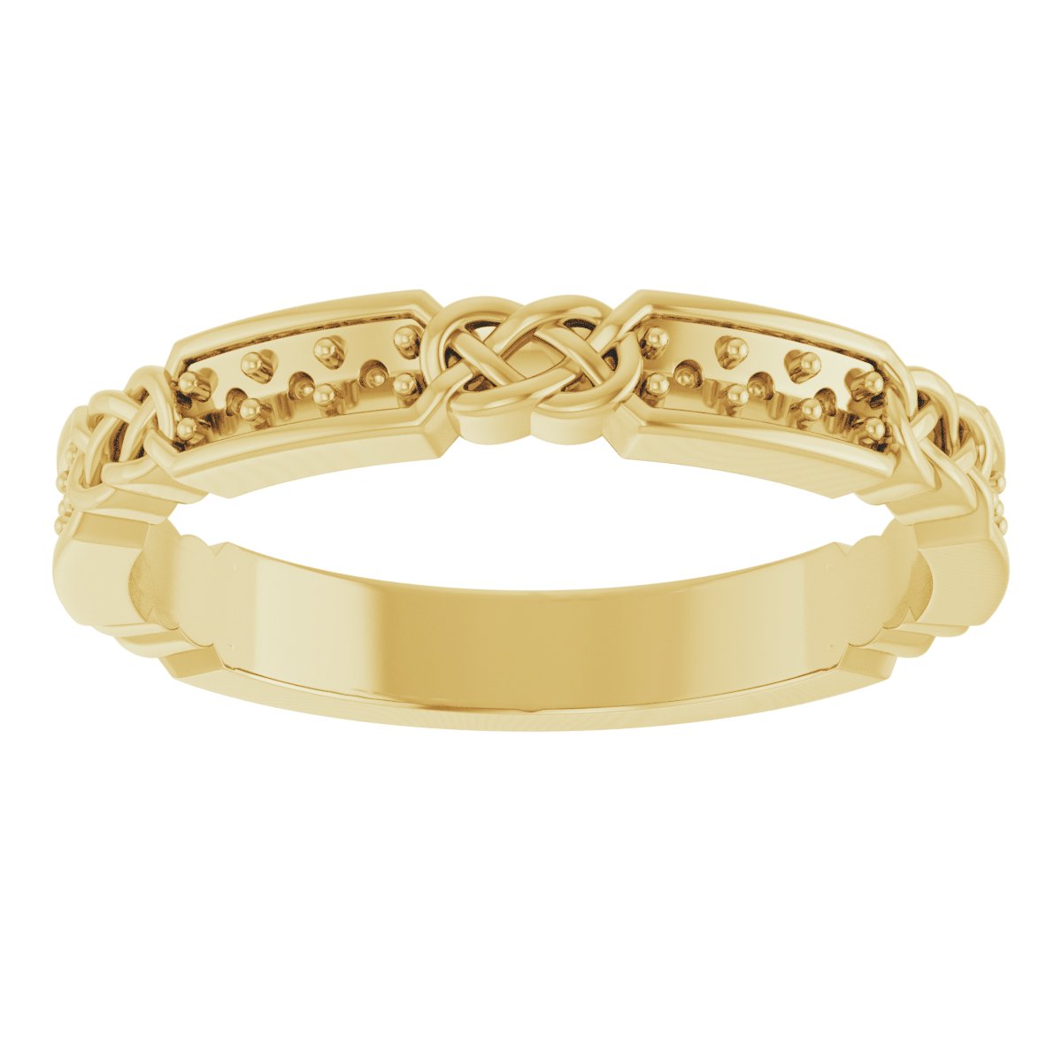 14K Yellow 1/6 CTW Diamond Celtic-Inspired Anniversary Band