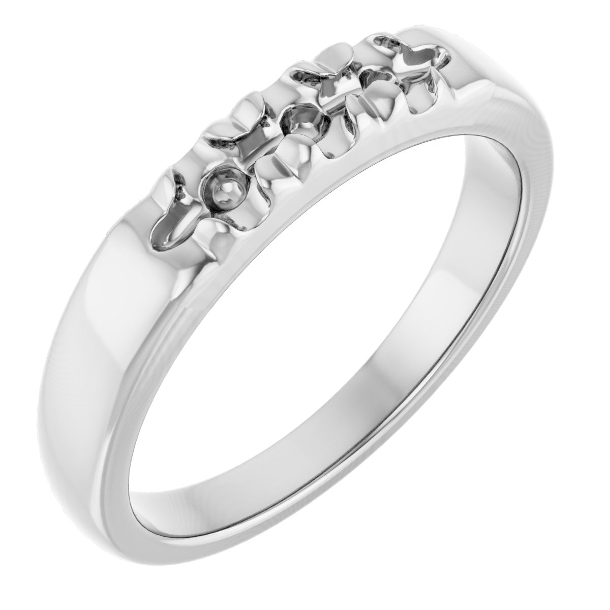 French-Set Three-Stone Anniversary Band