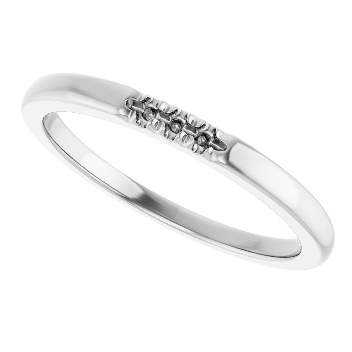 14K White .04 CTW Diamond Anniversary Band