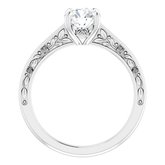 Floral Solitaire Engagement Ring or Band
