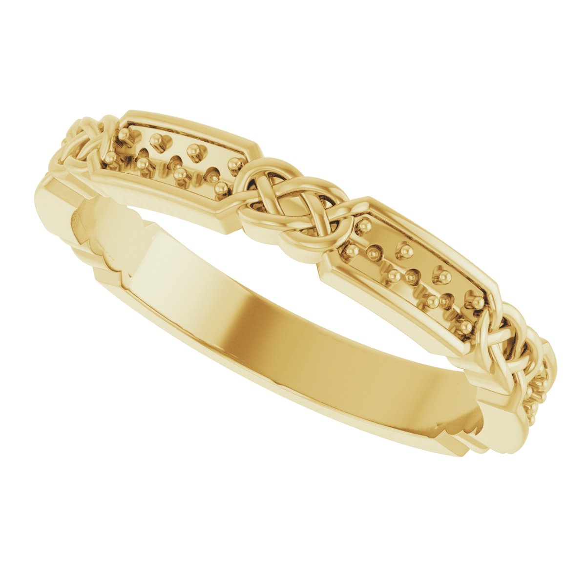 14K Yellow 1/6 CTW Diamond Celtic-Inspired Anniversary Band