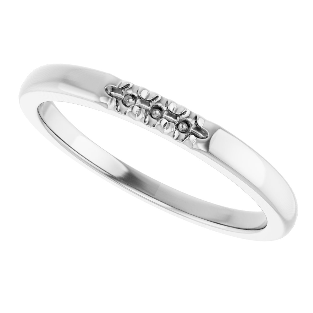 14K White .06 CTW Diamond French-Set Anniversary Band